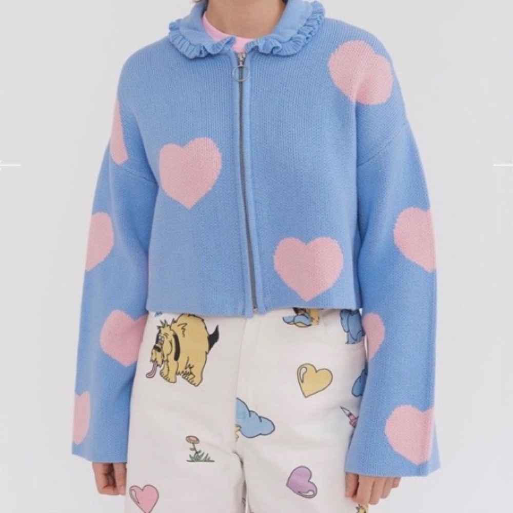 Lazy oaf love me forever cropped cardigan M